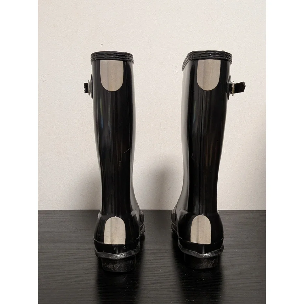 Hunter Original Kids Gloss Black Rain Boots US 3B‎ 4G EU 34 Waterproof